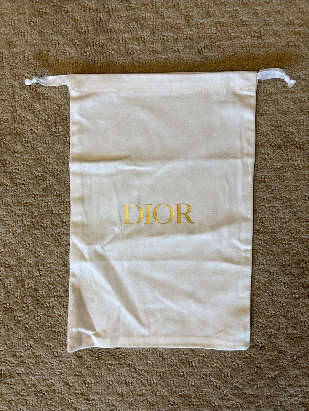 Dior White Drawstring Dust Bag